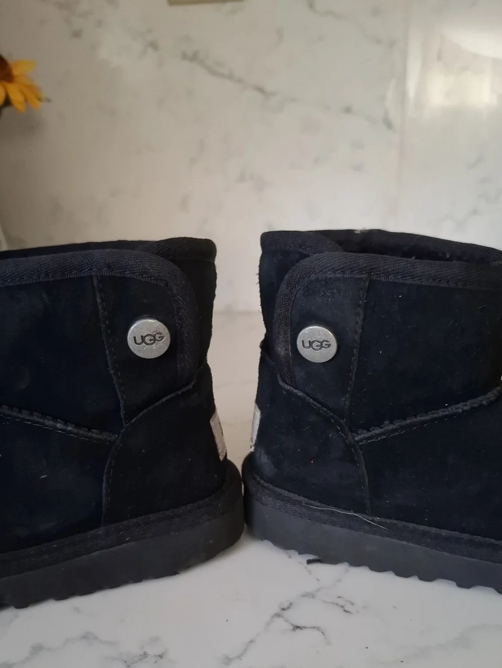 UGG Kids Classic Mini Black Suede Boot